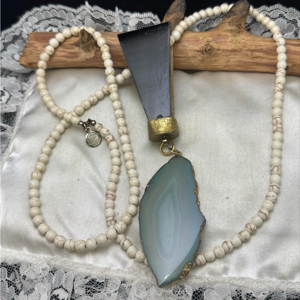 FABULINA 30" GEMSTONE BEADED FASHION STATEMENT NECKLACE